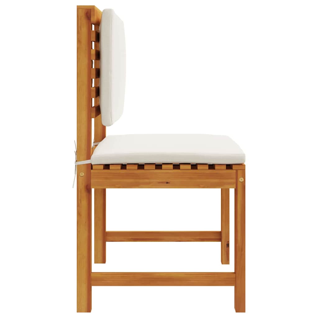 Armless Garden Chair 2 pcs Brown Solid Acacia wood