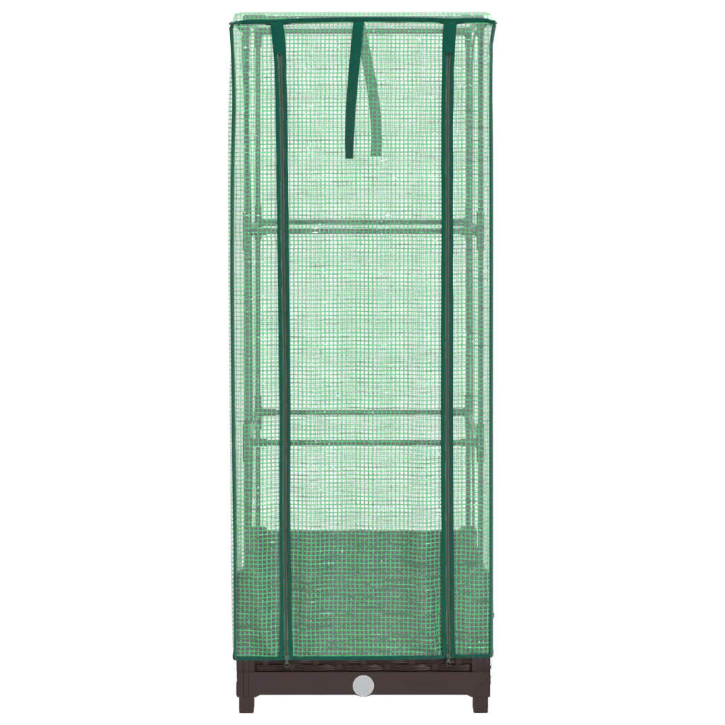 Raised Bed with Greenhouse Cover Rattan Look 40x40x123 cm