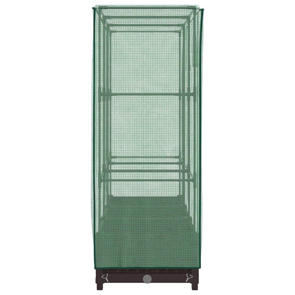 Raised Bed with Greenhouse Cover Rattan Look 120x40x123 cm