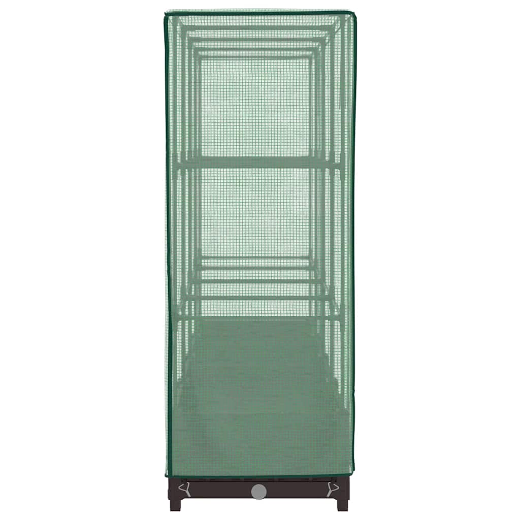 Raised Bed with Greenhouse Cover Rattan Look 160x40x123 cm