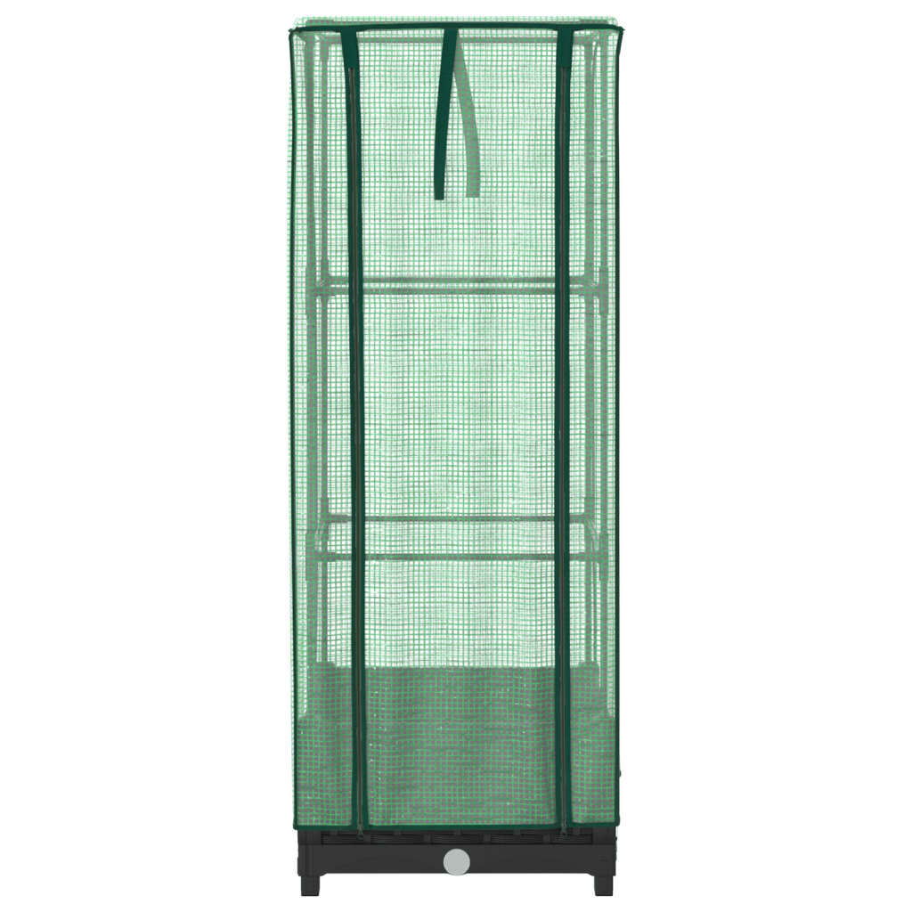 Raised Bed with Greenhouse Cover Rattan Look 40x40x123 cm