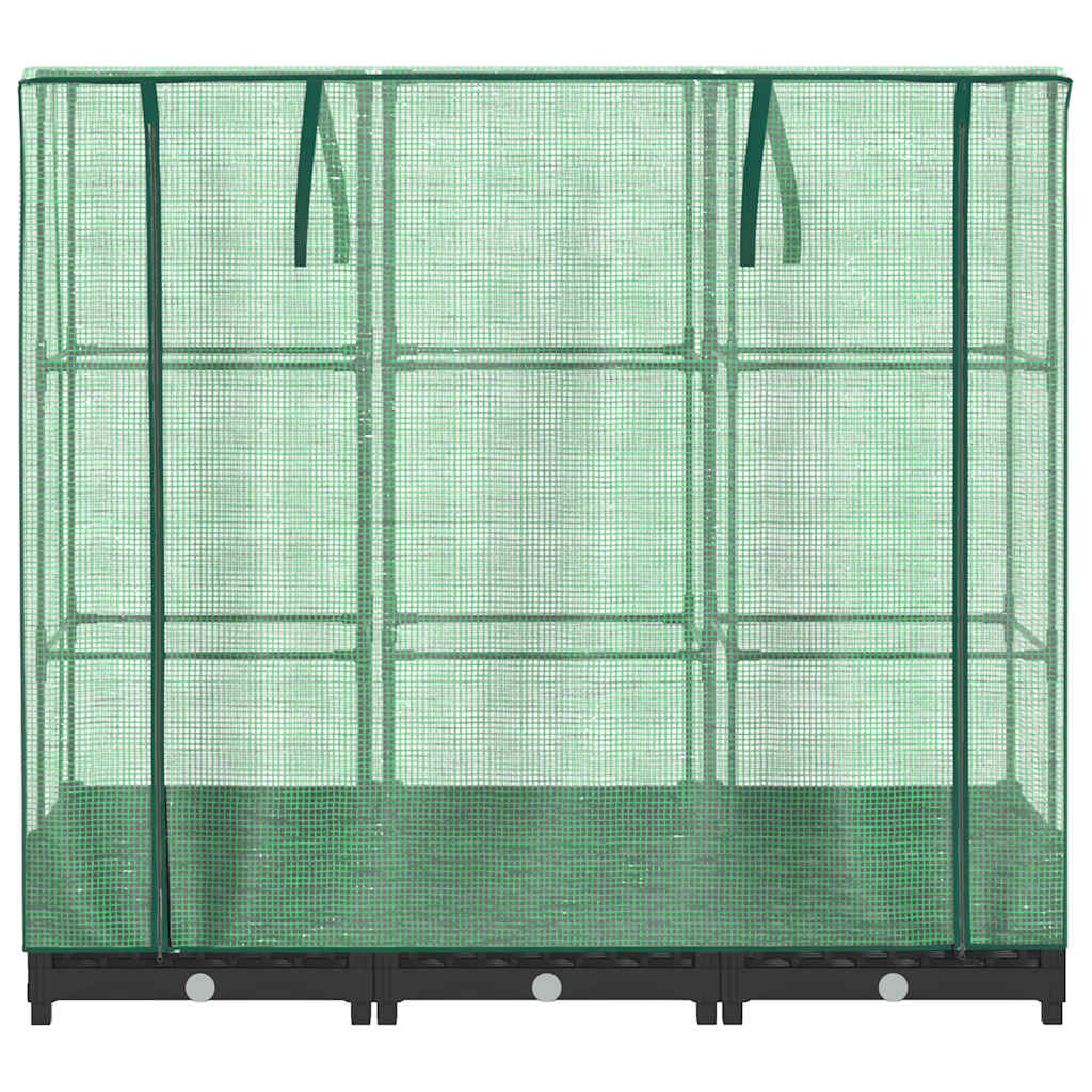 Raised Bed with Greenhouse Cover Rattan Look 120x40x123 cm