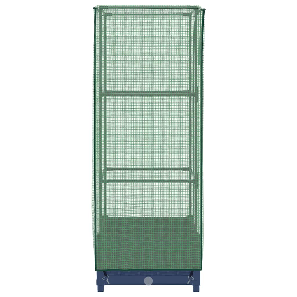 Raised Bed with Greenhouse Cover Rattan Look 40x40x123 cm