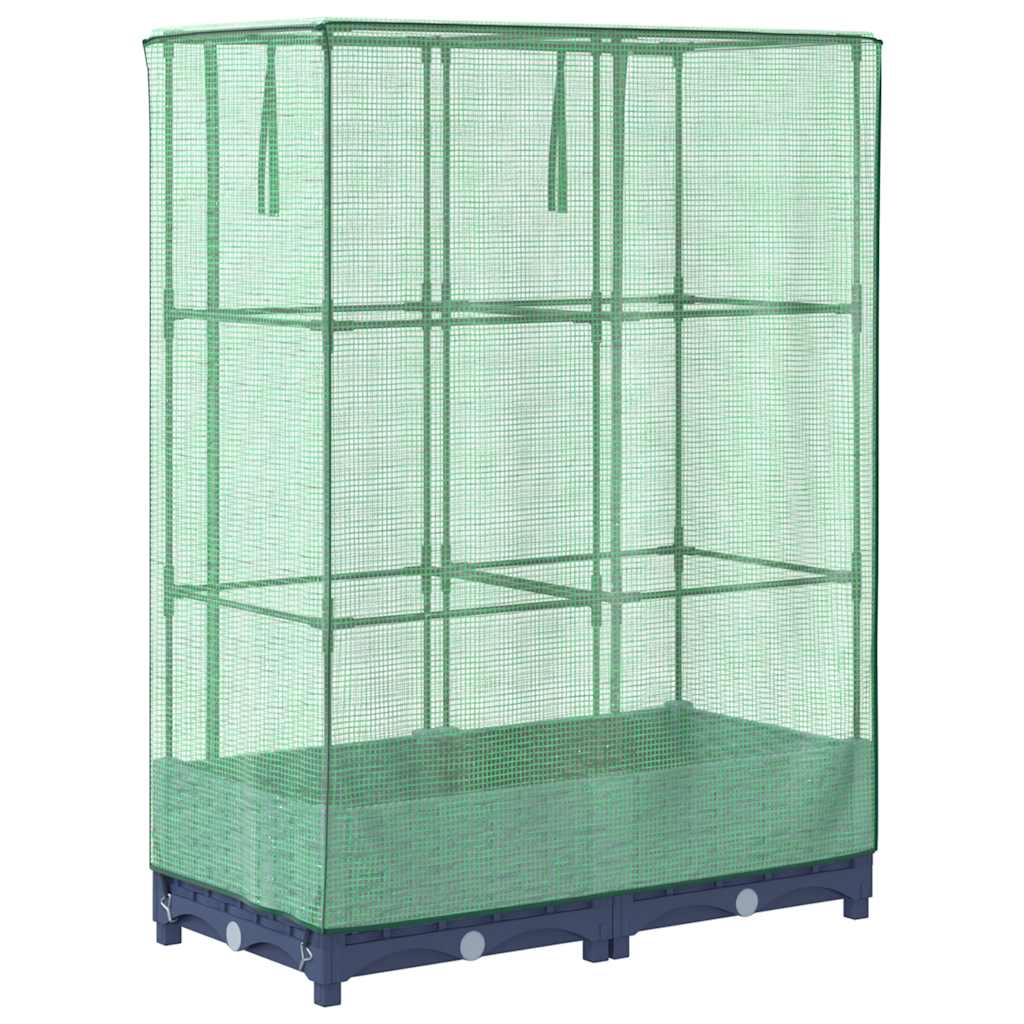 Raised Bed with Greenhouse Cover Rattan Look 80x40x123 cm