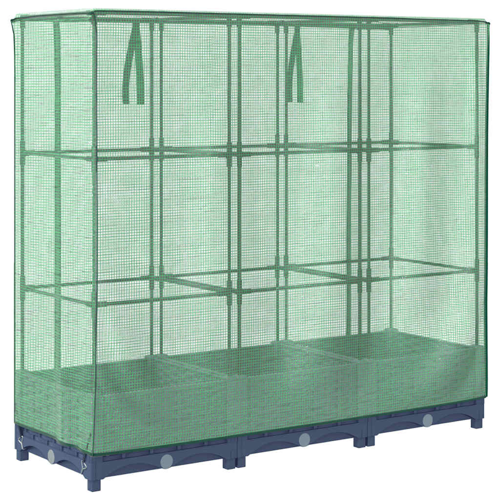 Raised Bed with Greenhouse Cover Rattan Look 120x40x123 cm