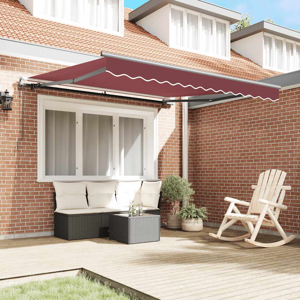 Automatic Retractable Awning Burgundy 300x250 cm