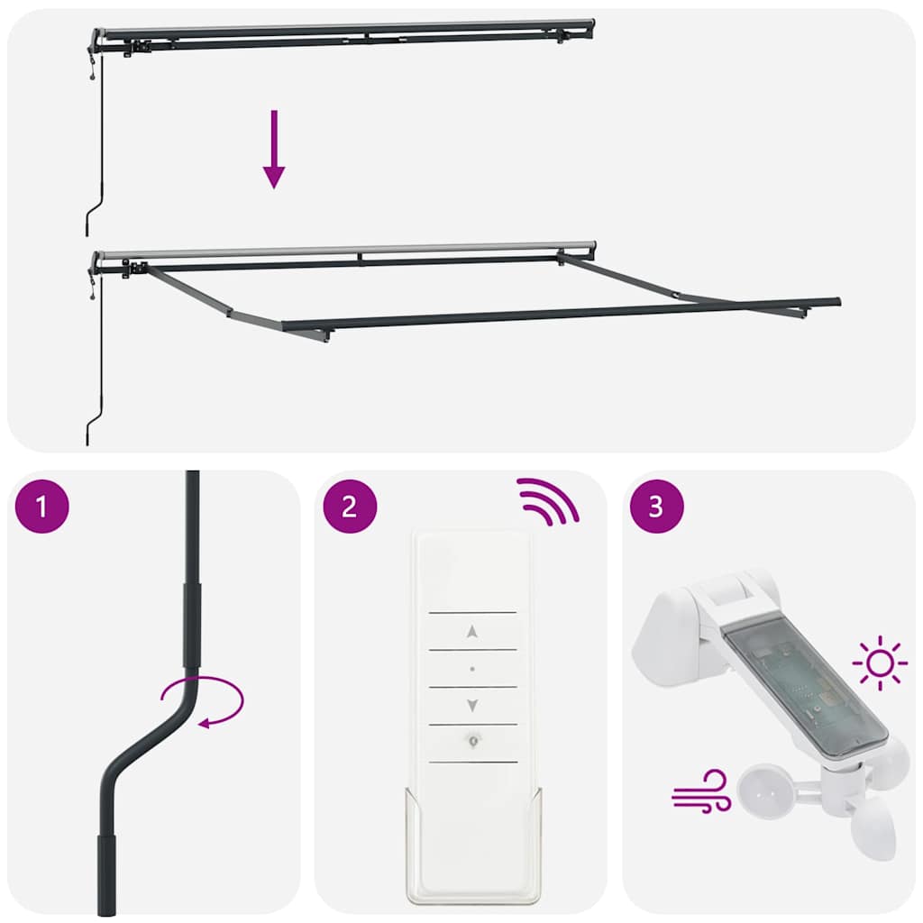 Automatic Retractable Awning Burgundy 300x250 cm