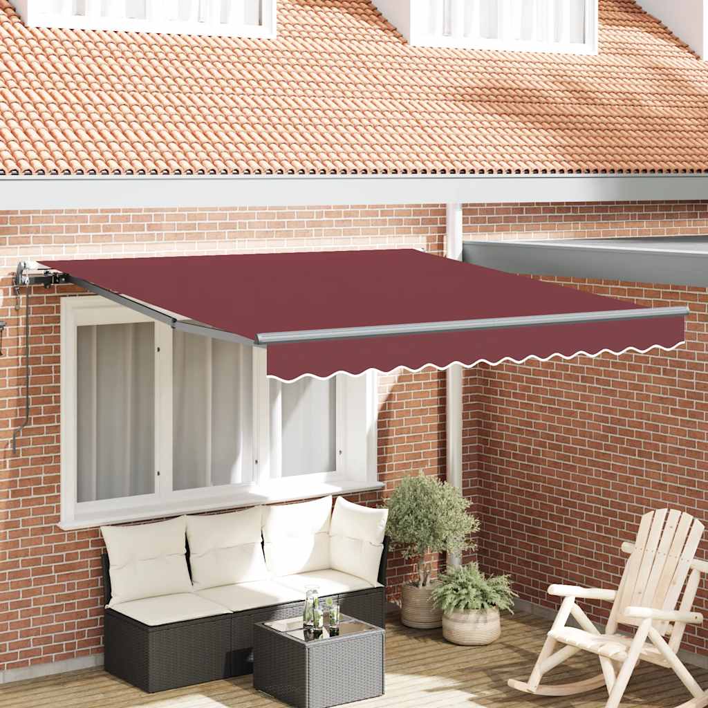 Automatic Retractable Awning Burgundy 300x250 cm