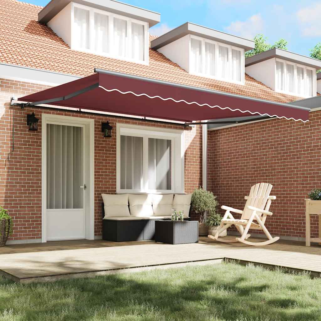Manual Retractable Awning Burgundy 400x300 cm