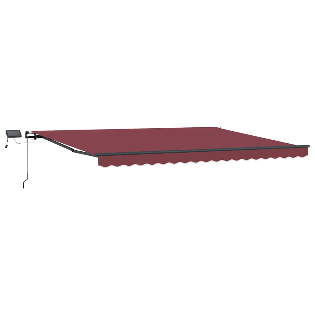 Manual Retractable Awning with LEDs Burgundy 400x300 cm
