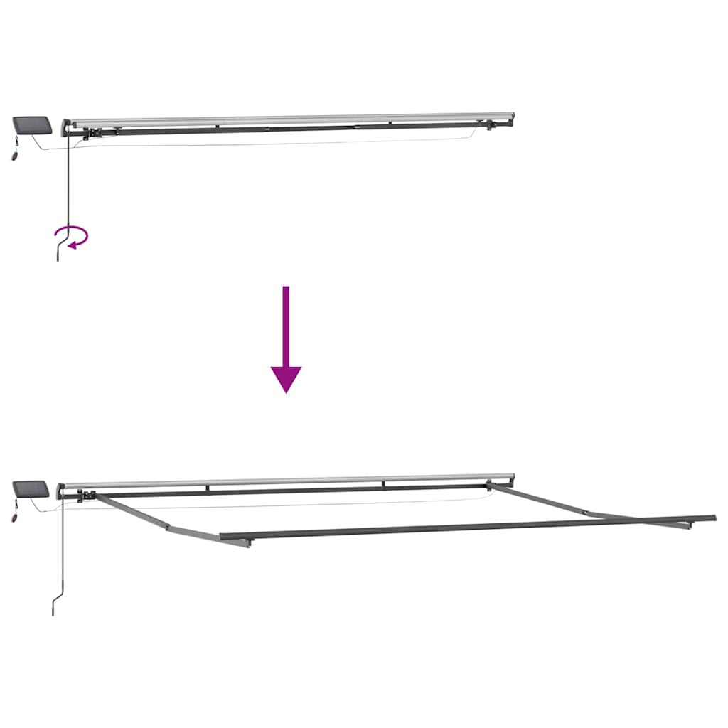 Manual Retractable Awning with LEDs Burgundy 400x300 cm