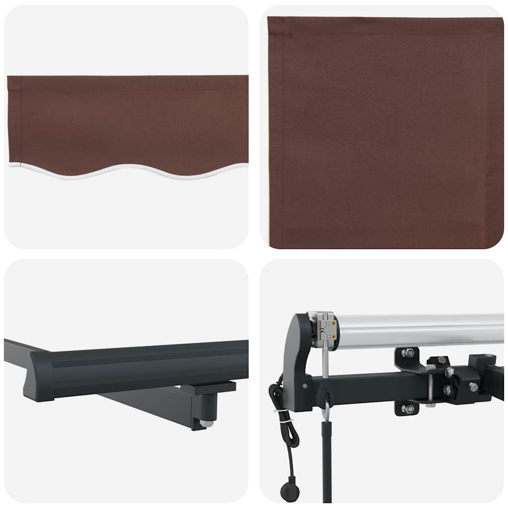 Automatic Retractable Awning Brown 300x250 cm