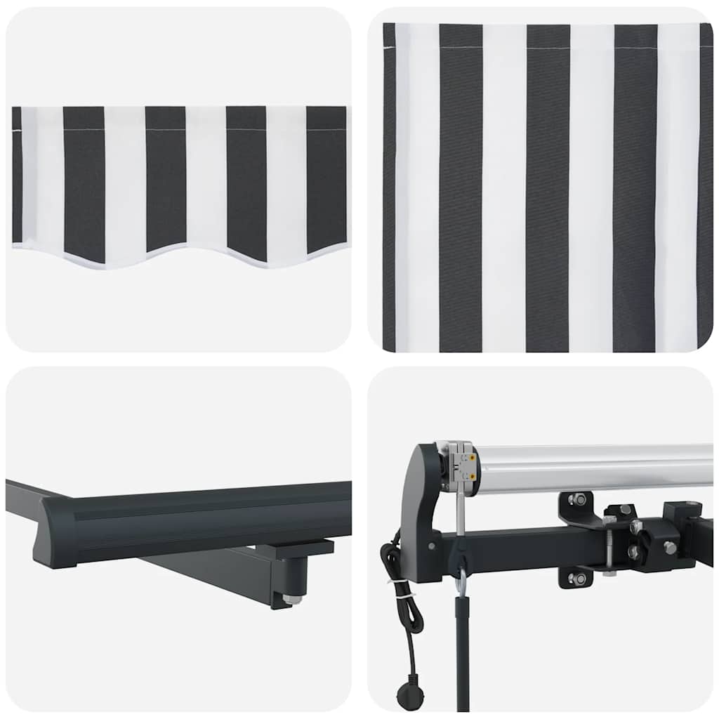 Automatic Retractable Awning Anthracite and White 300x250 cm