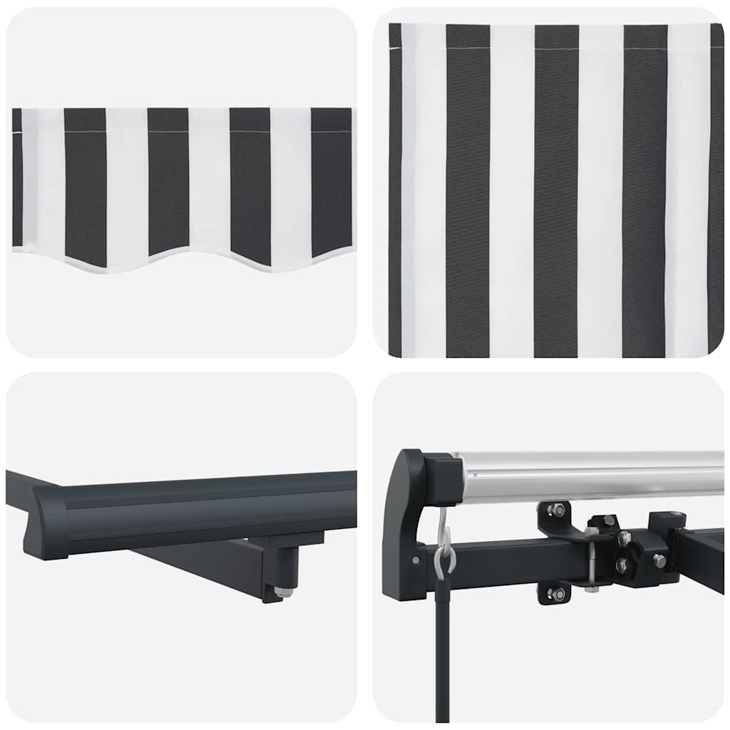 Manual Retractable Awning Anthracite and White 400x300 cm