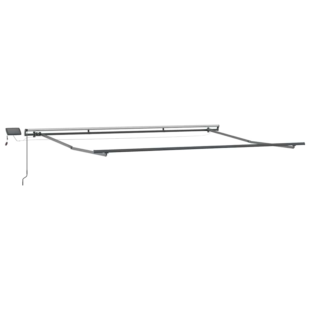 Manual Retractable Awning with LEDs Anthracite&White 400x300 cm