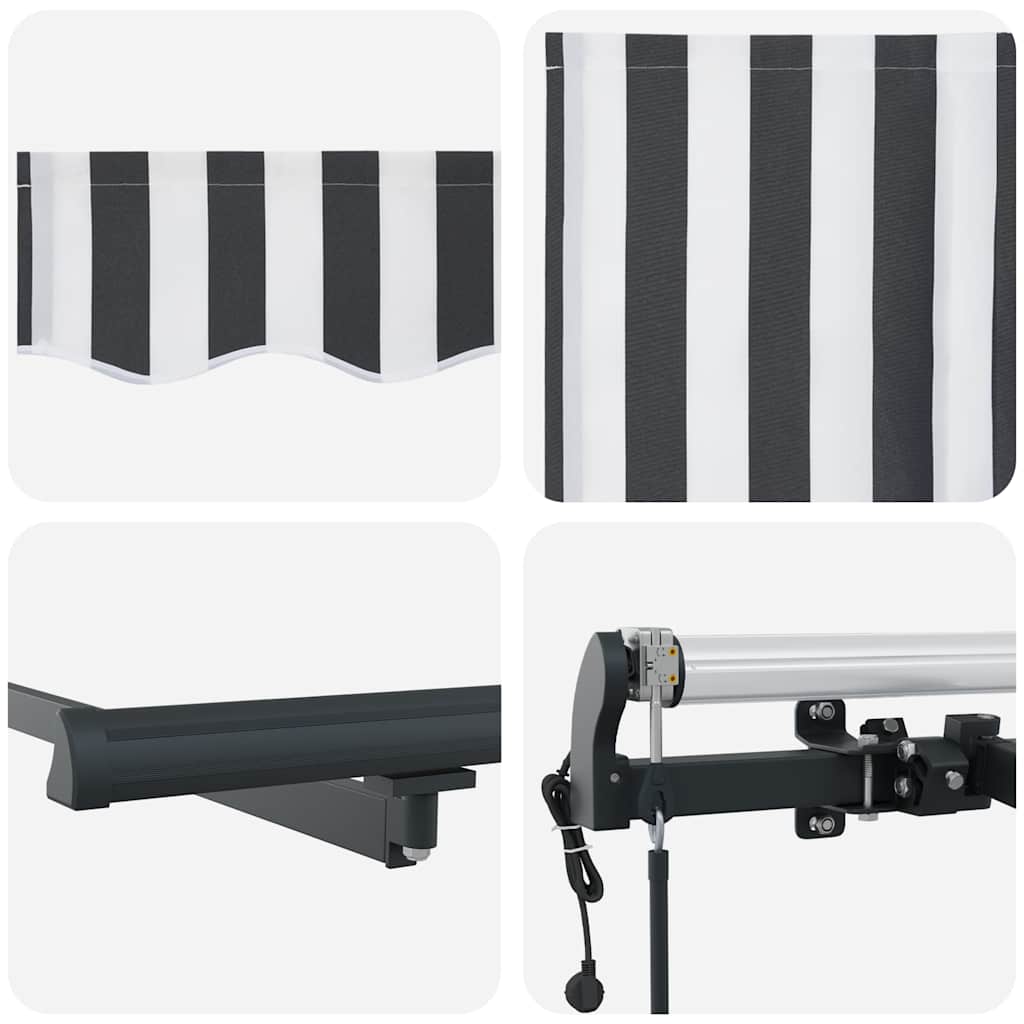 Automatic Retractable Awning Anthracite and White 400x300 cm