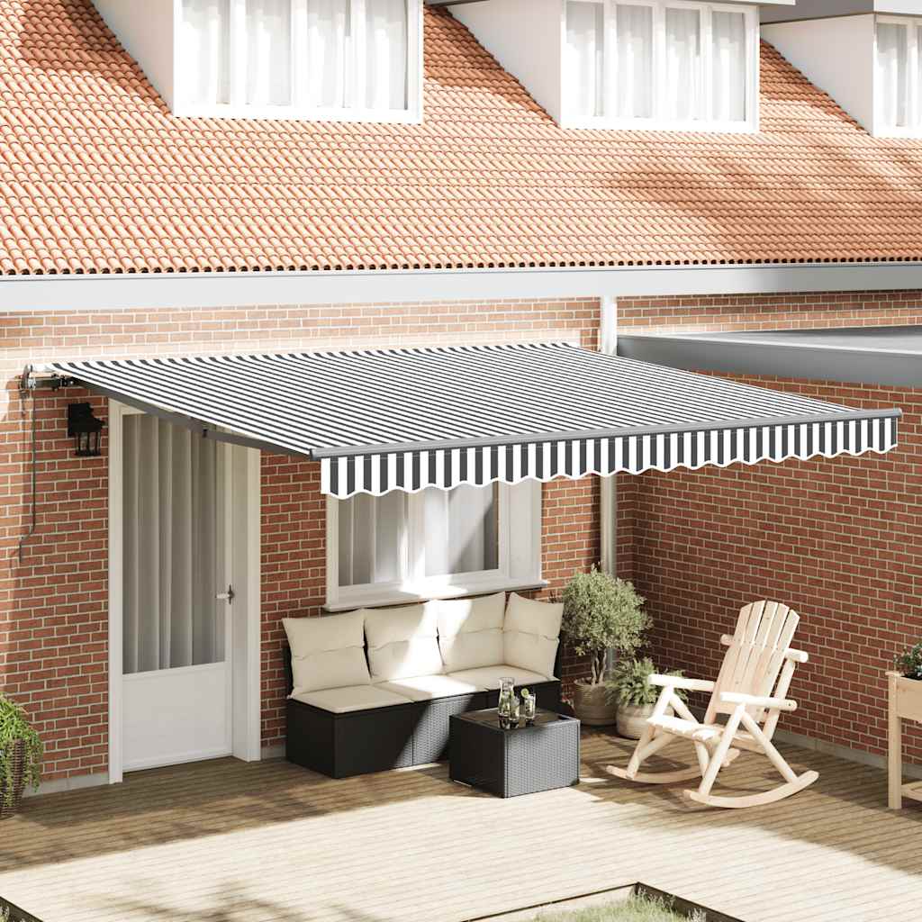 Automatic Retractable Awning Anthracite and White 400x300 cm