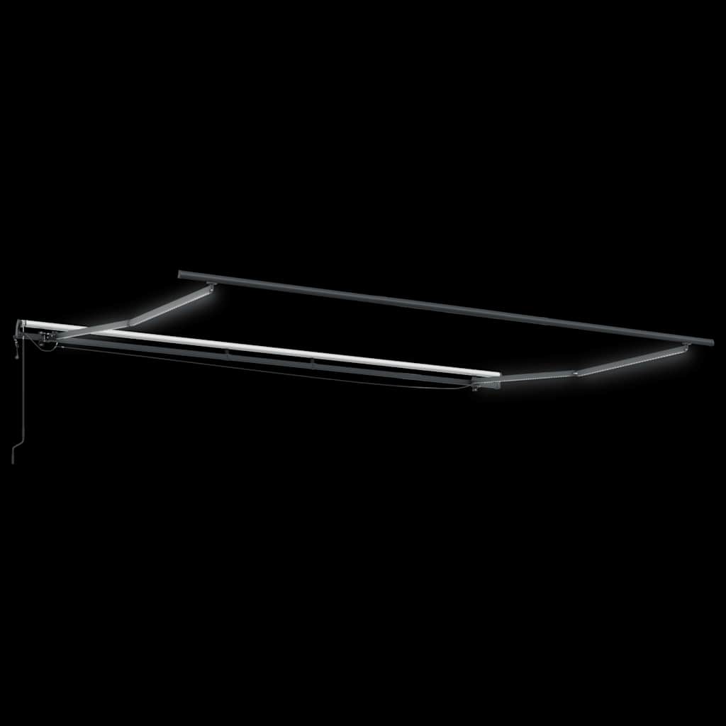 Automatic Retractable Awning with LEDs Anthracite&White 400x300 cm