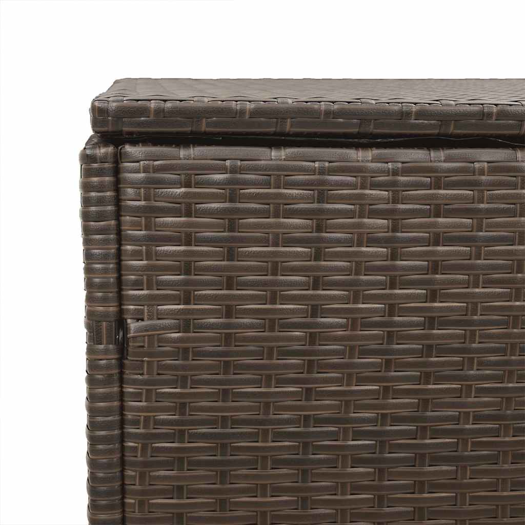 Garden Storage Box Brown 110x50x58 cm Poly Rattan
