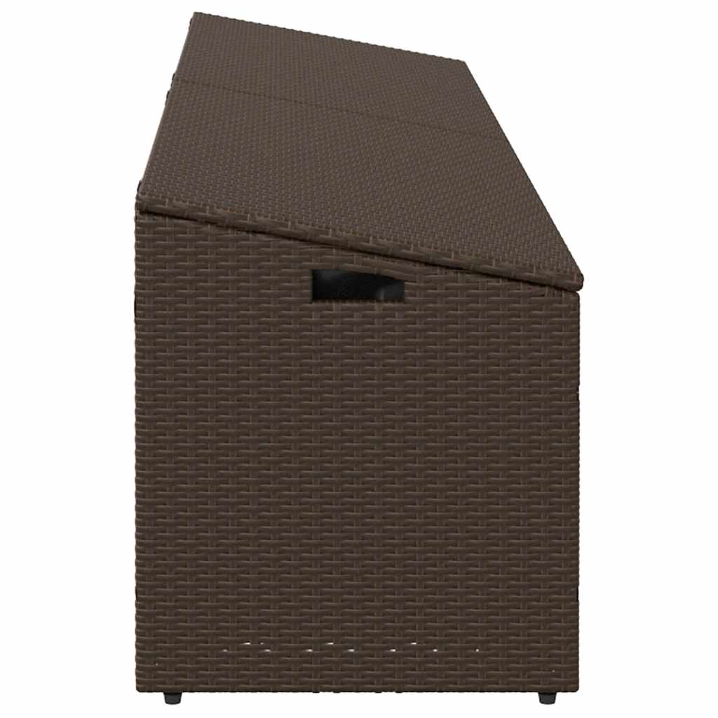 Garden Storage Box Brown 220x50x58 cm Poly Rattan