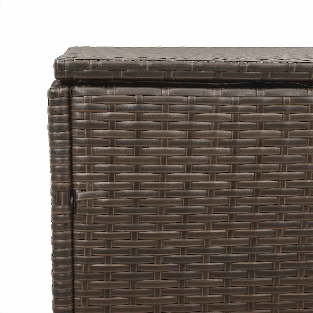 Garden Storage Box Brown 220x50x58 cm Poly Rattan