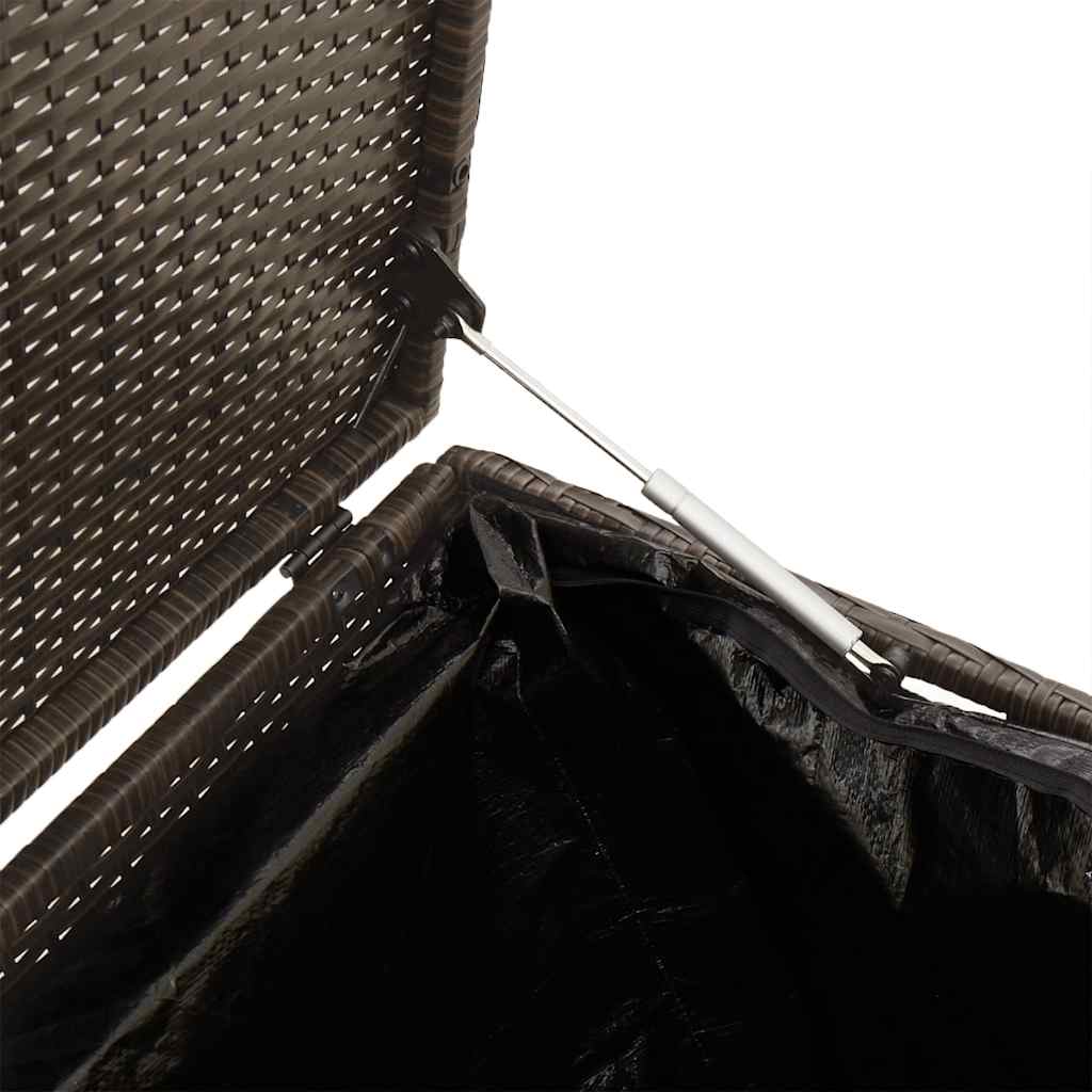 Garden Storage Box Brown 220x50x58 cm Poly Rattan