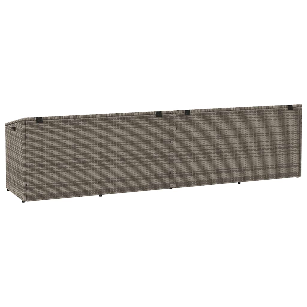 Garden Storage Box Grey 220x50x58 cm Poly Rattan