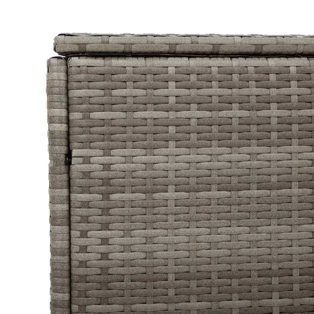 Garden Storage Box Grey 220x50x58 cm Poly Rattan