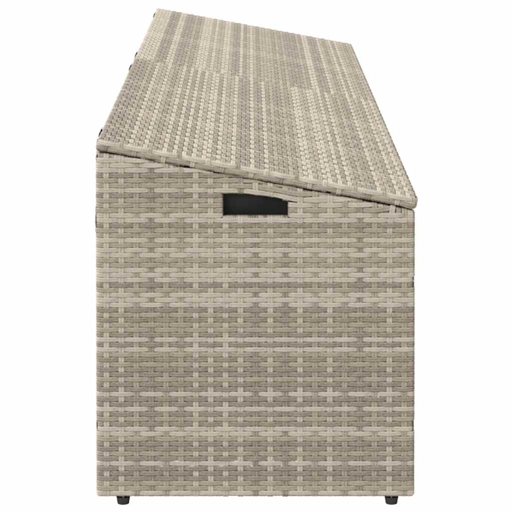 Garden Storage Box Light Grey 220x50x58 cm Poly Rattan