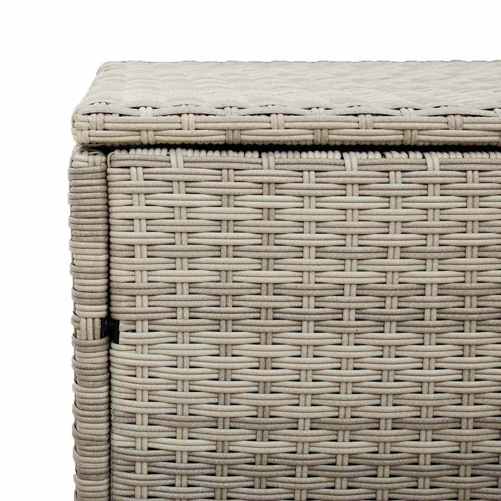 Garden Storage Box Light Grey 220x50x58 cm Poly Rattan