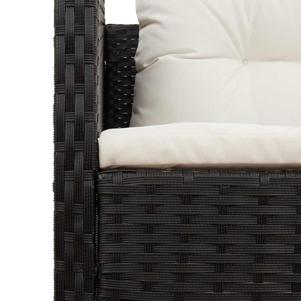 Garden Sofa Set 6 pcs Black and cream Poly Rattan