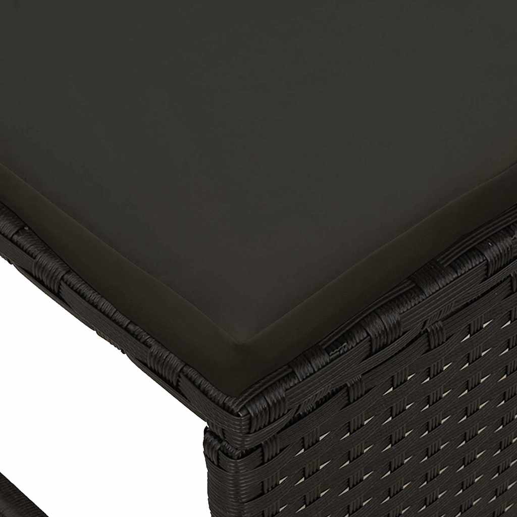 Garden Sofa Set 6 pcs Black Poly Rattan