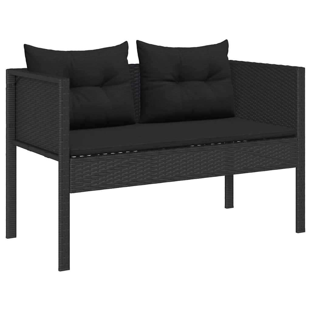 Garden Sofa Set 6 pcs Black Poly Rattan