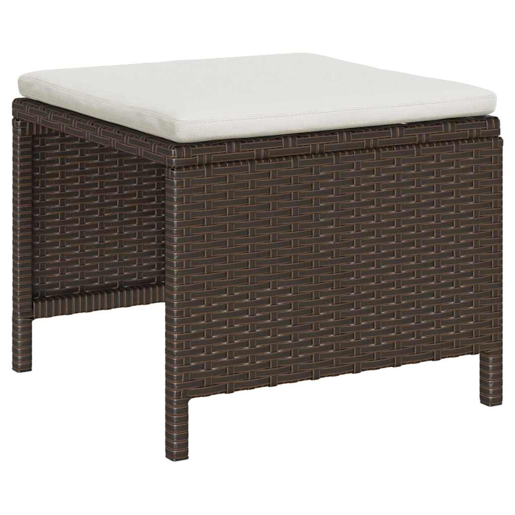 Garden Sofa Set 6 pcs Brown and cream Poly Rattan