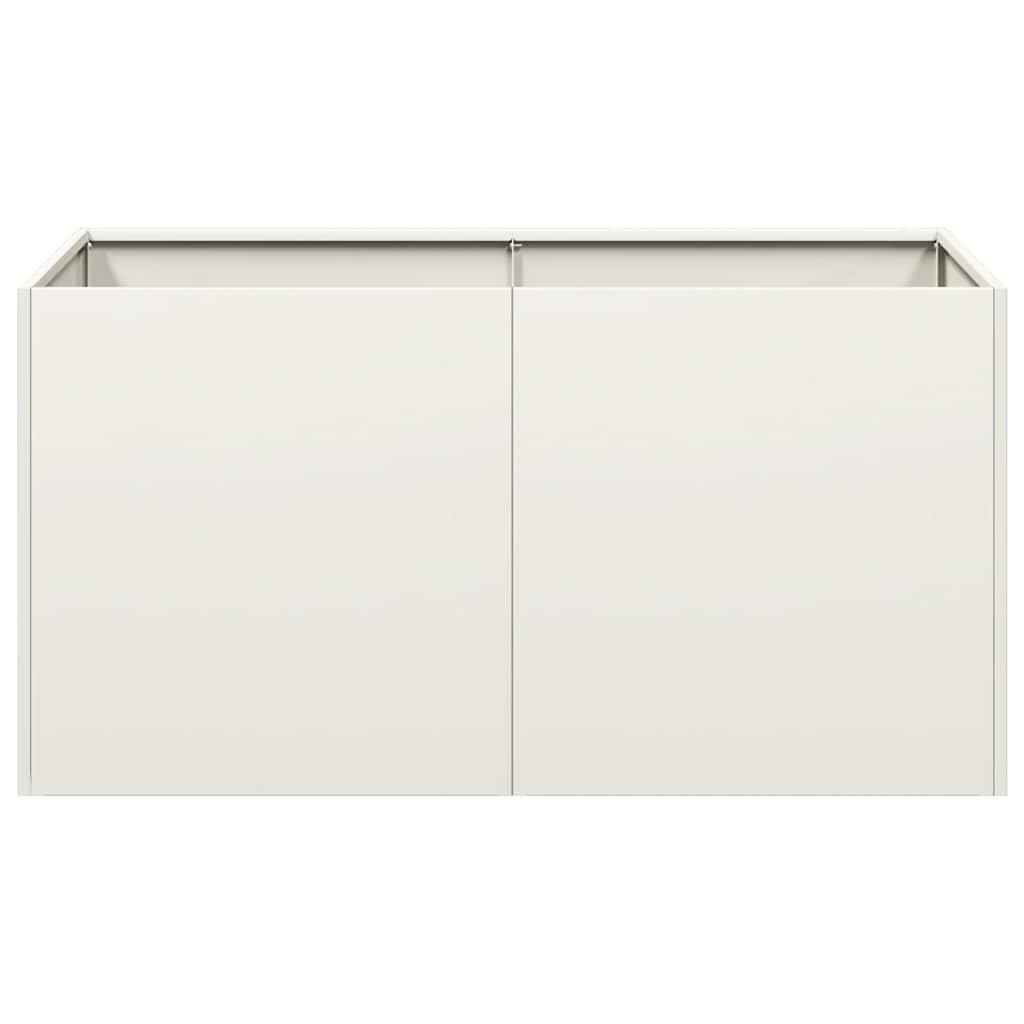 Planter White 80x40x40 cm Cold-rolled Steel