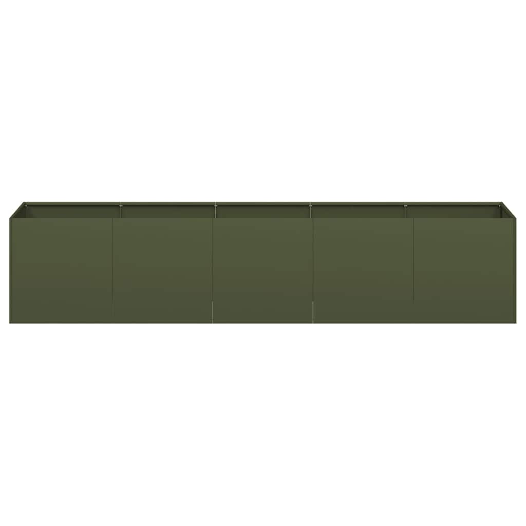 Planter Olive Green 200x40x40 cm Cold-rolled Steel