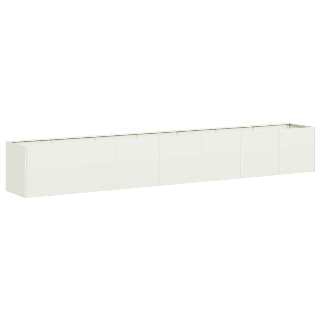 Planter White 280x40x40 cm Cold-rolled Steel