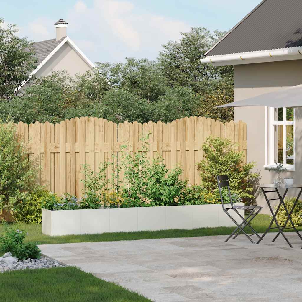 Planter White 280x40x40 cm Cold-rolled Steel