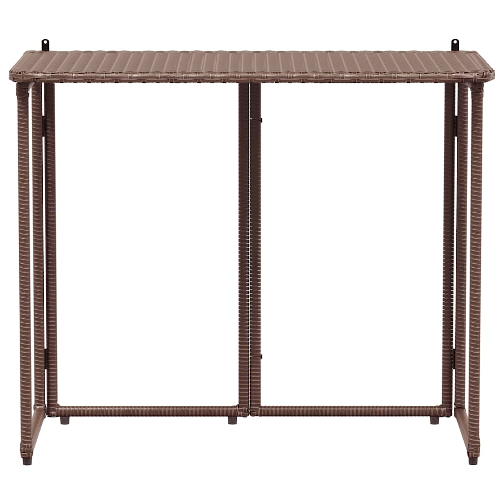 Folding Garden Table Brown 90x51x75 cm Poly Rattan