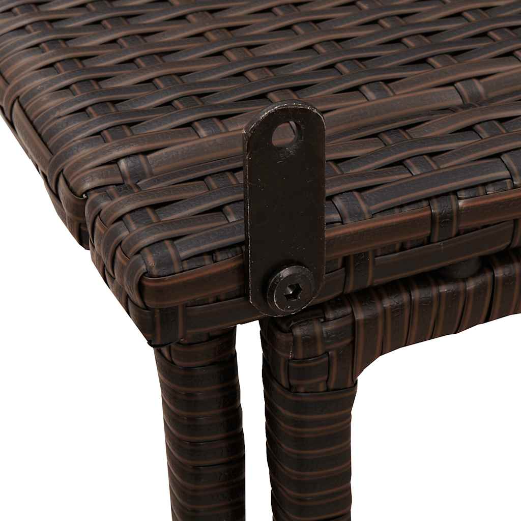Folding Garden Table Brown 90x51x75 cm Poly Rattan