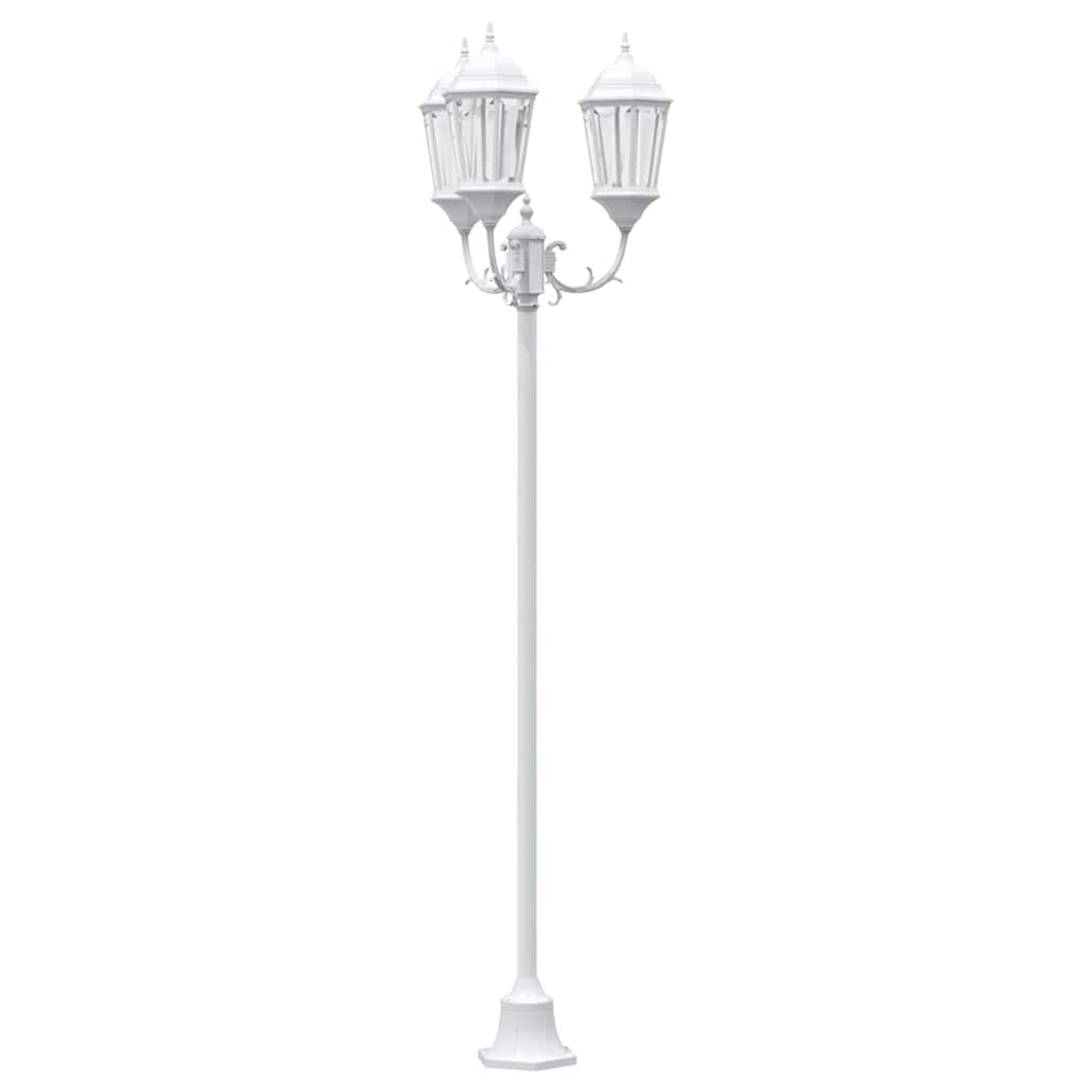 Garden Light Post White Aluminium and Glass