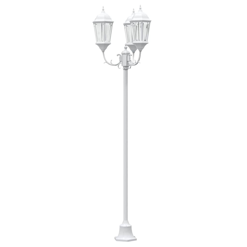 Garden Light Post White Aluminium and Glass