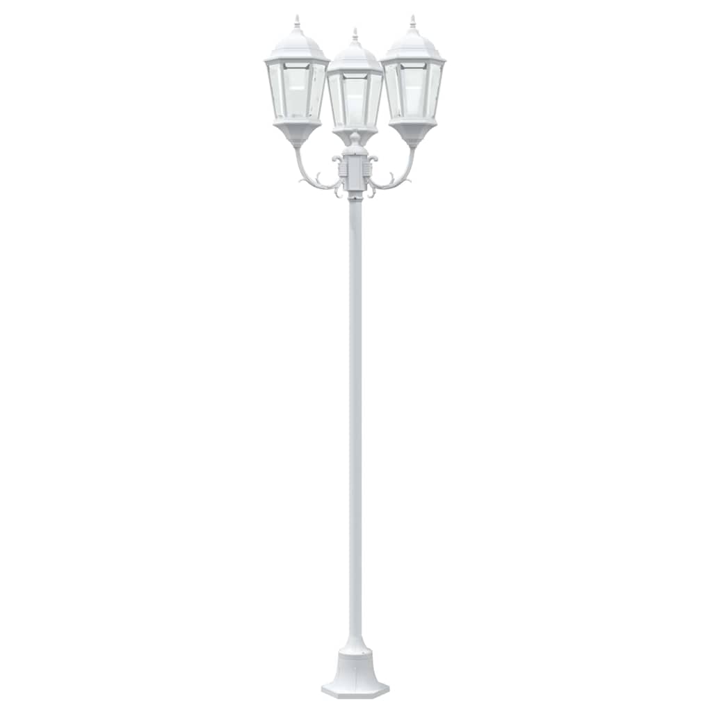 Garden Light Post White Aluminium and Glass