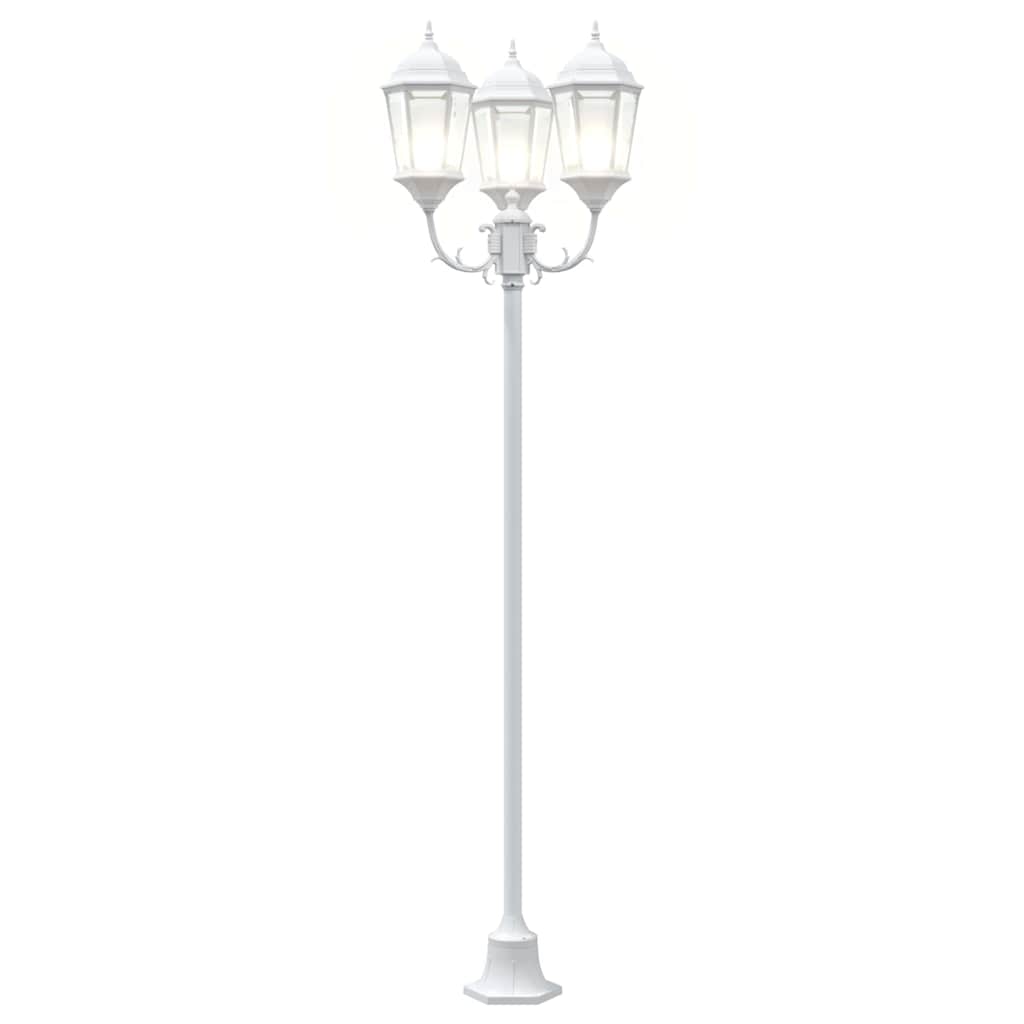 Garden Light Post White Aluminium and Glass