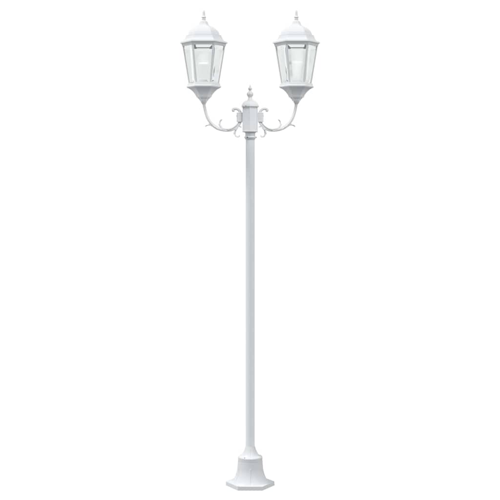 Garden Light Post White Aluminium and Glass