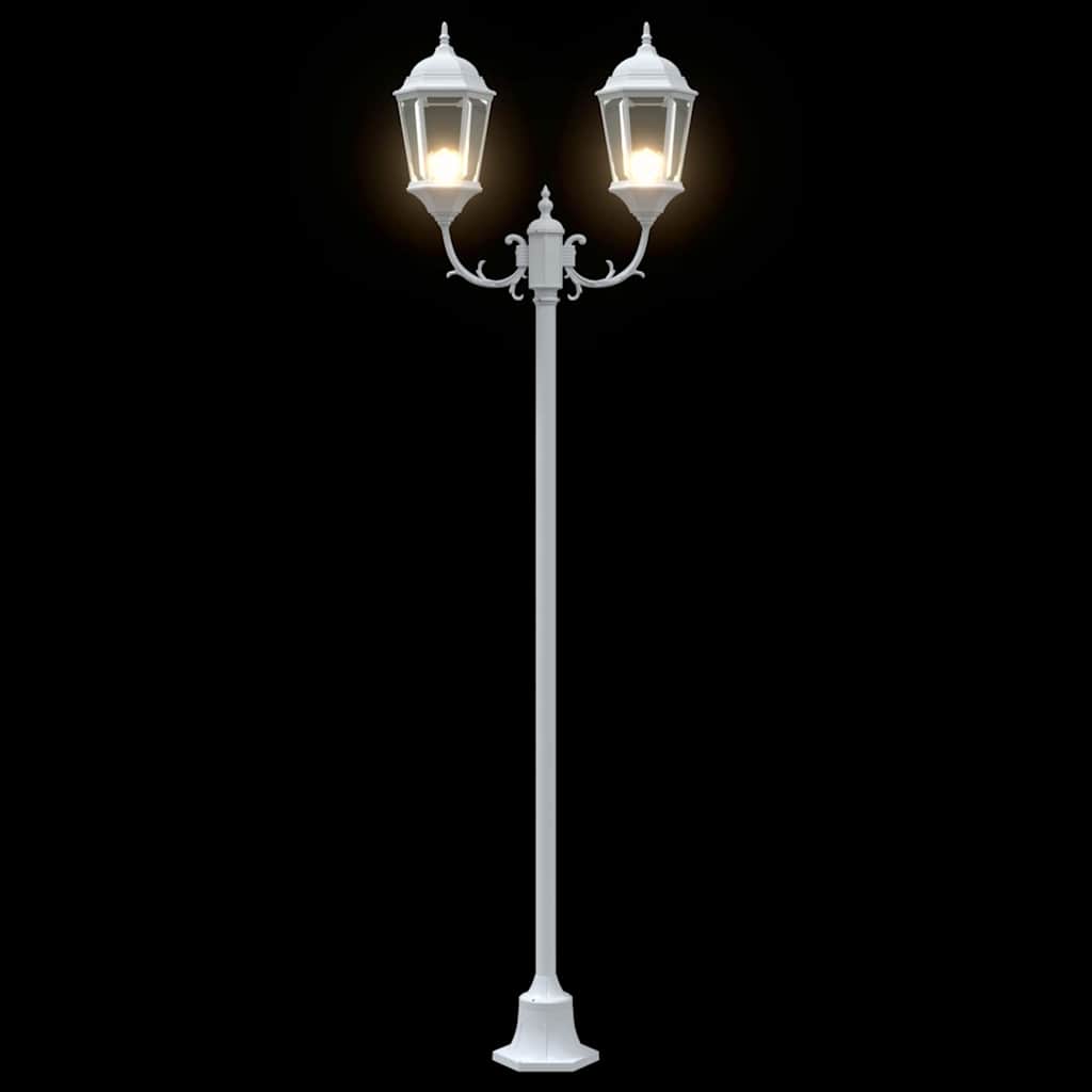 Garden Light Post White Aluminium and Glass