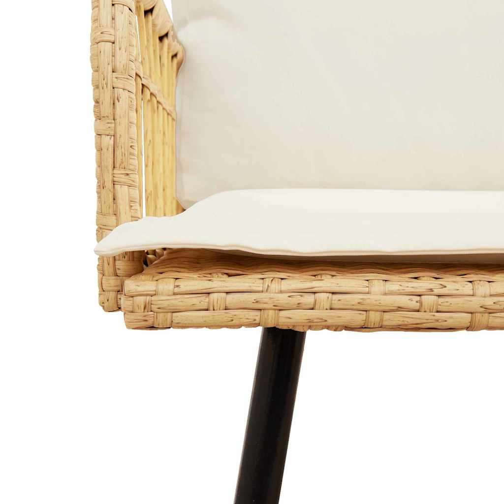 Garden Dining Set 2 pcs Natural Poly Rattan