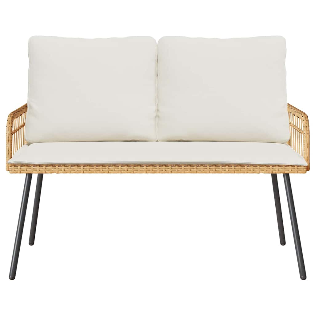 Garden Dining Set 2 pcs Natural Poly Rattan