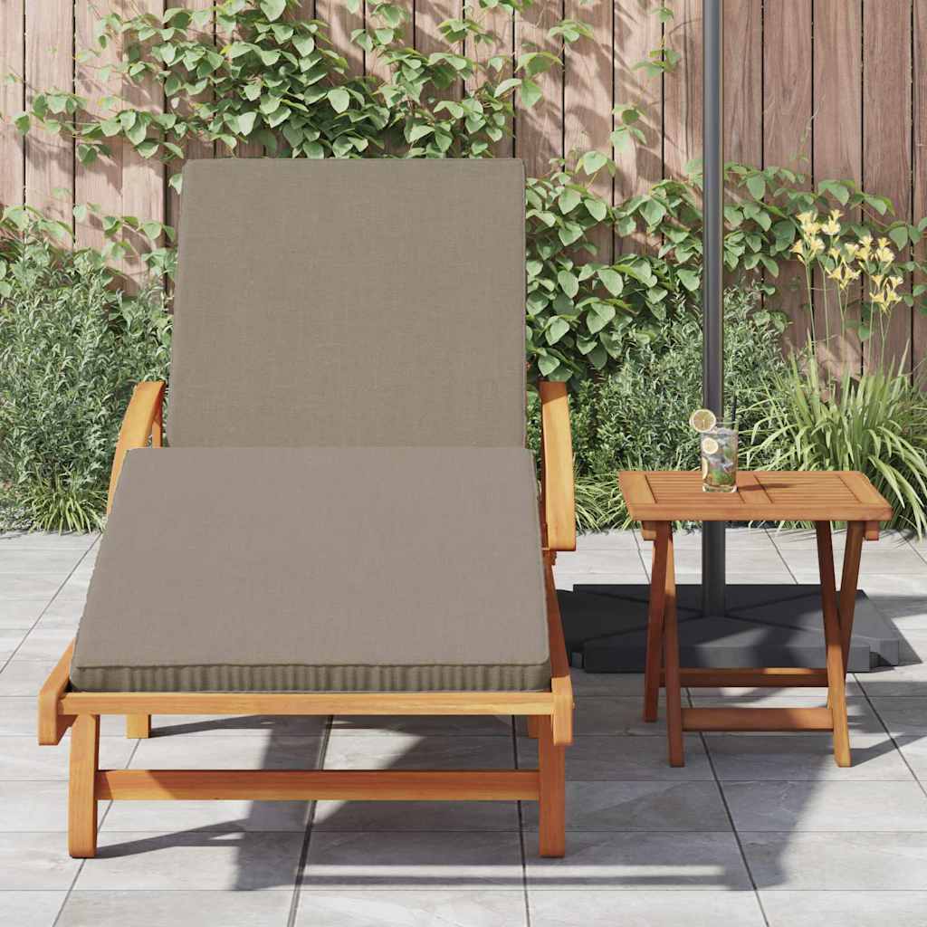 Sun Lounger Reclining Taupe 200 x 67 x 84cm Solid Acacia wood