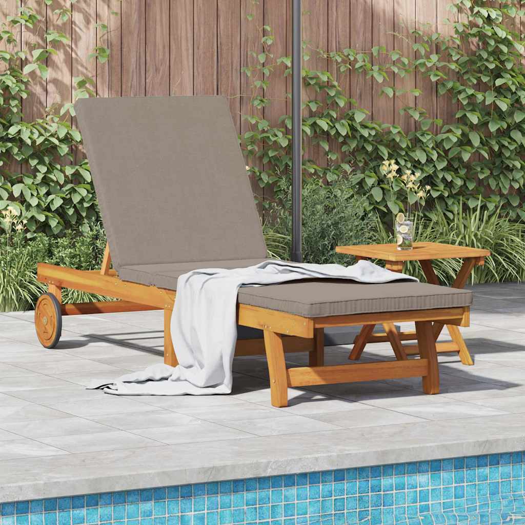 Sun Lounger Reclining Brown 63 x 199 x 85cm Solid Acacia wood
